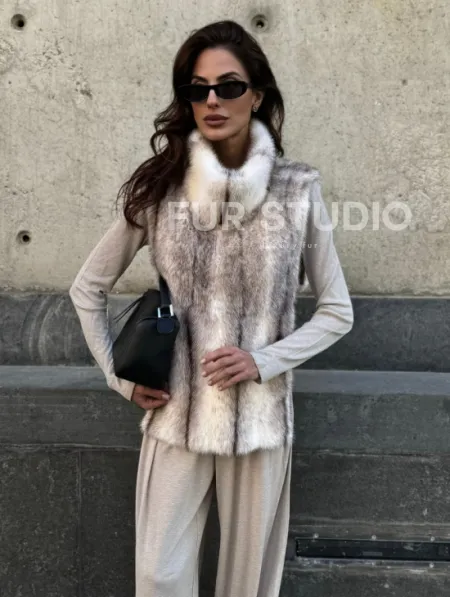 Женская манишка из норки крестовки - фото 5