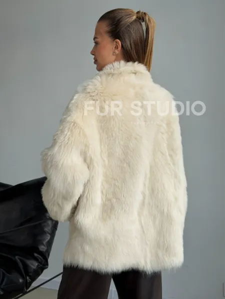 Двухсторонняя дубленка из меха тосканы - фото 8