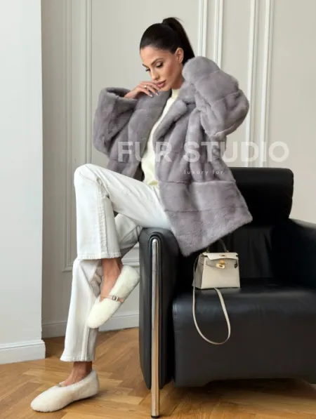 Полушубок норковый - фото 13