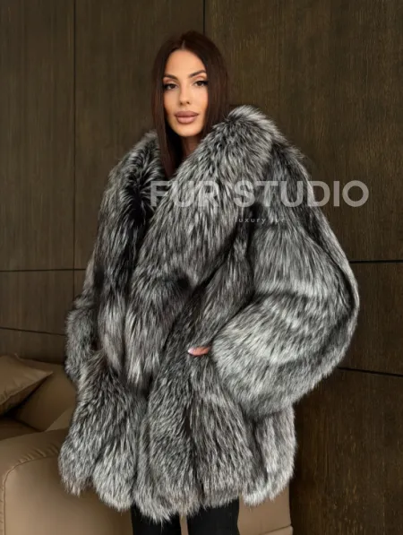 Женская шуба из чернобурки - фото 12