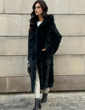 Шуба из аукционной норки NAFA с капюшоном - фото 9