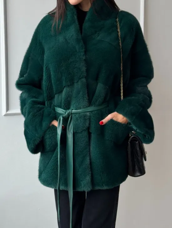 Норковый полушубок из плюшевой норки 