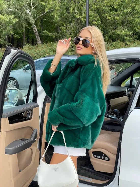 Автоледи из меха норки NAFA - изумруд - фото 2