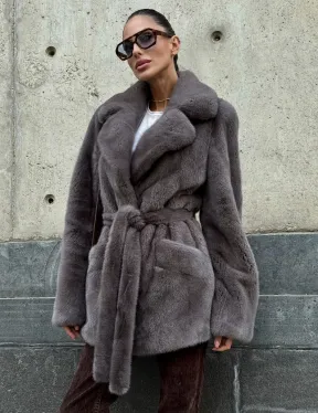 Норковая шуба лавандового цвета - VELVET - фото 9