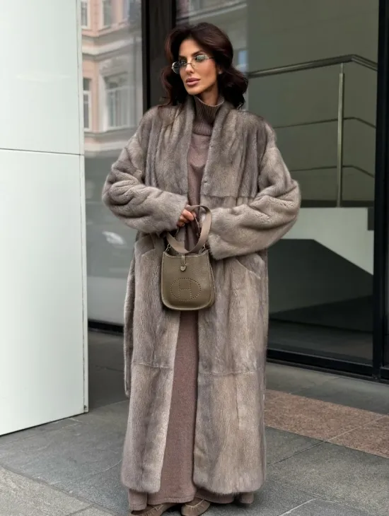 Длинная норковая шуба - фото 7