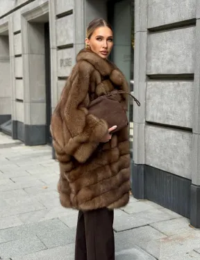 Шуба из куницы оверсайз - фото 19