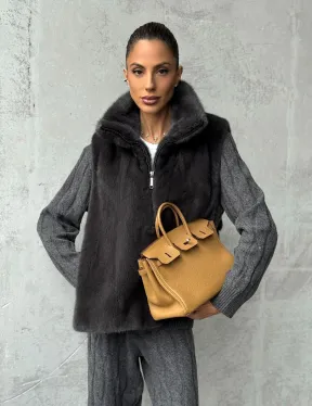 Меховая манишка из меха норки - фото 11