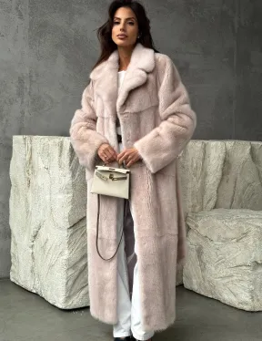 Светлая классическая норковая шуба - фото 4