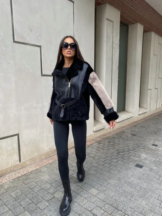 Дублёнка из мериноса с мехом норки - фото 3