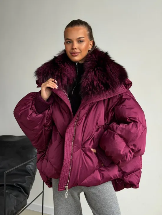 Пуховик с мехом чернобурки - фото 11