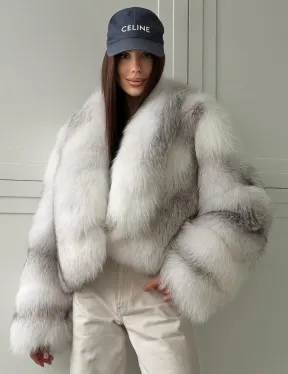 Шуба кроп-топ из лисы finnish cross fox - фото 0