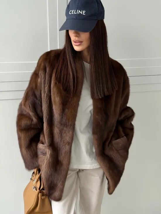 Норковая шуба под куницу (лесная норка) - фото 3