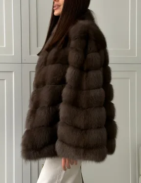 Женская шуба из меха куницы - фото 4