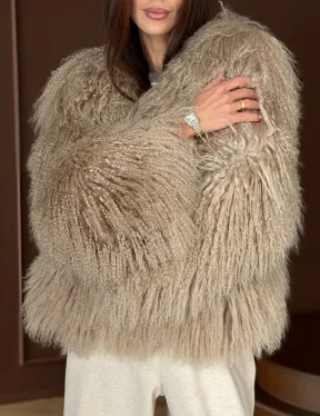 Шуба из натурального меха ламы - фото 3