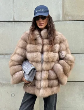 Шуба из меха куницы - фото 0