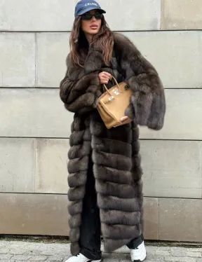 Шуба из меха баргузинского соболя - фото 0