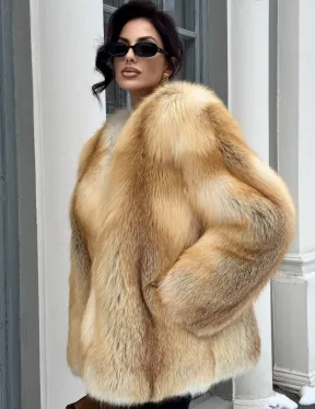 Шуба Premium из меха альпийской лисы - GOLDEN FOX - фото 3